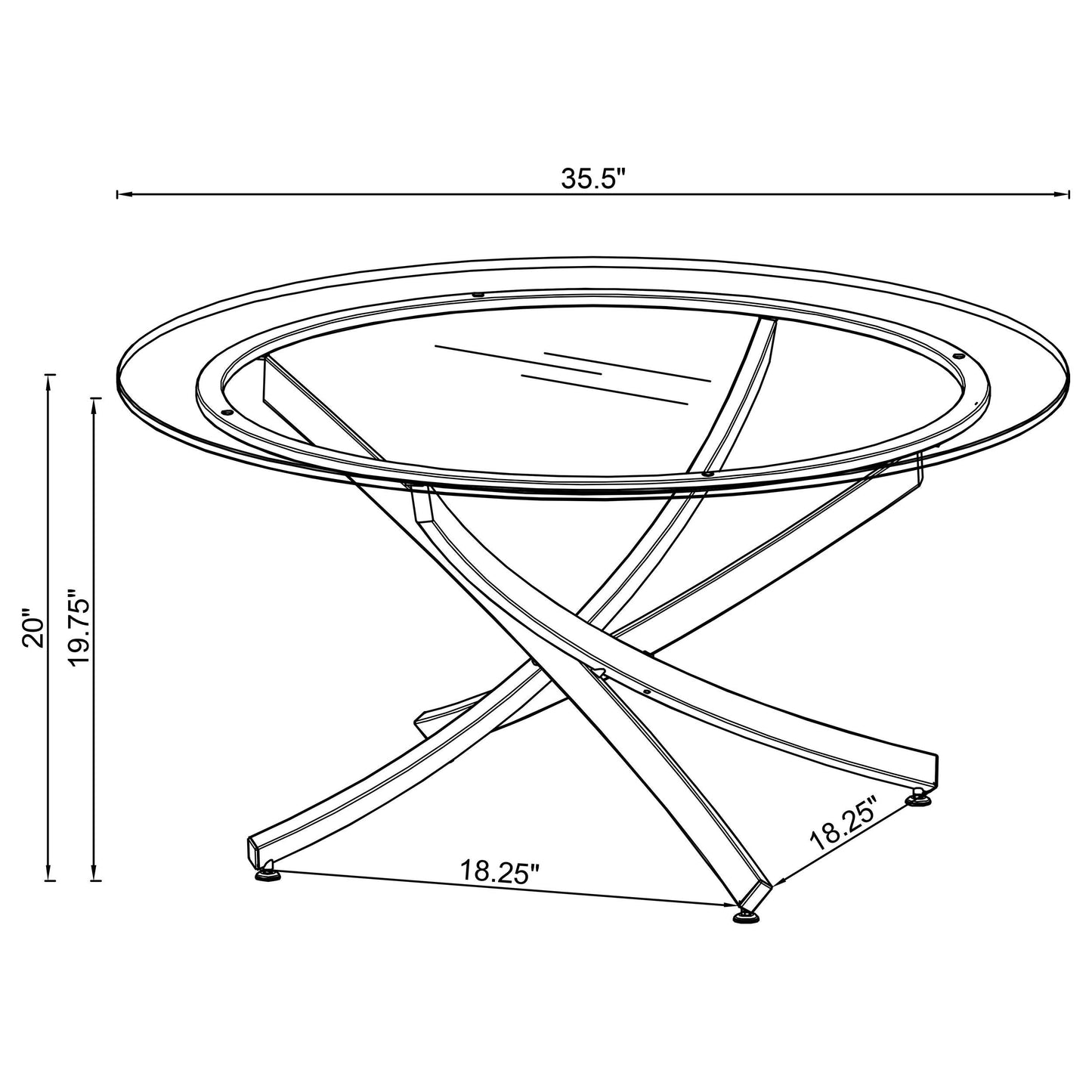 Brooke Coffee Table - Chrome