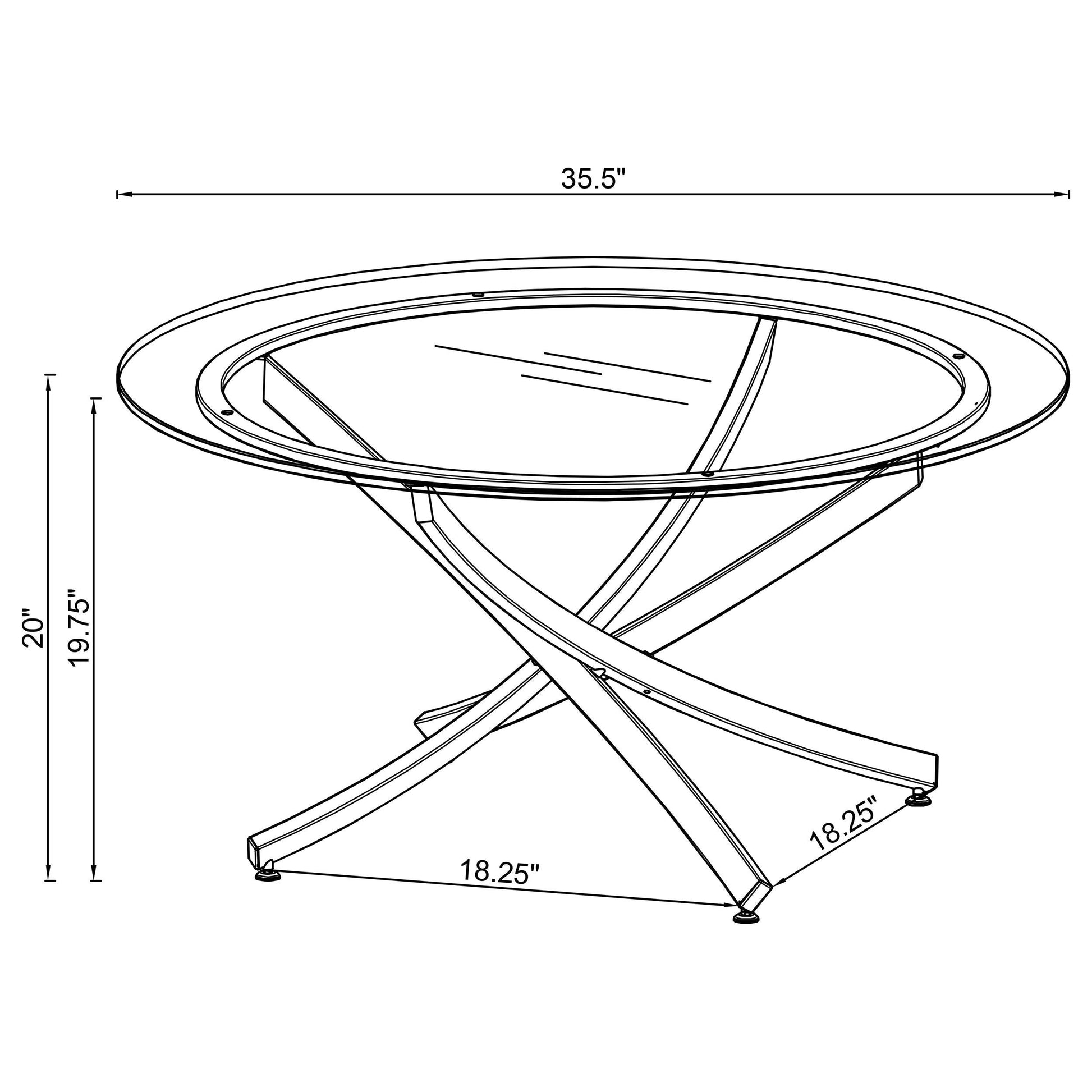 Brooke Coffee Table - Chrome