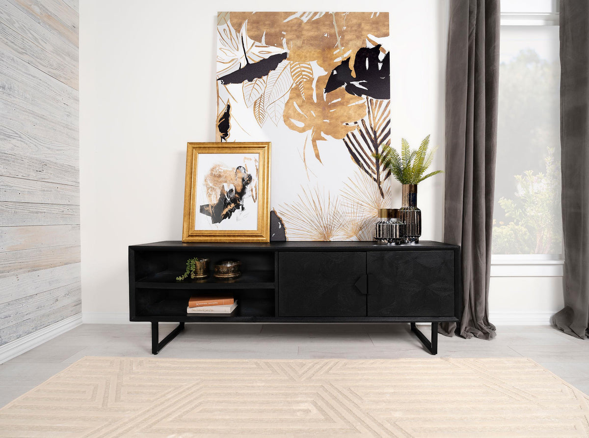 Marsden Tv Stand in Charcoal Black - Coaster Furniture
