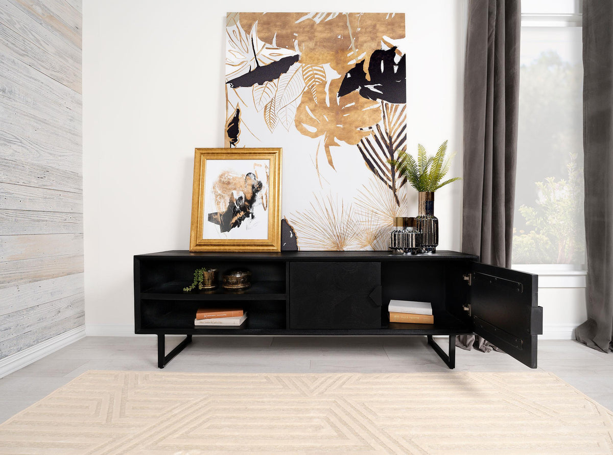 Marsden Tv Stand in Charcoal Black - Coaster Furniture
