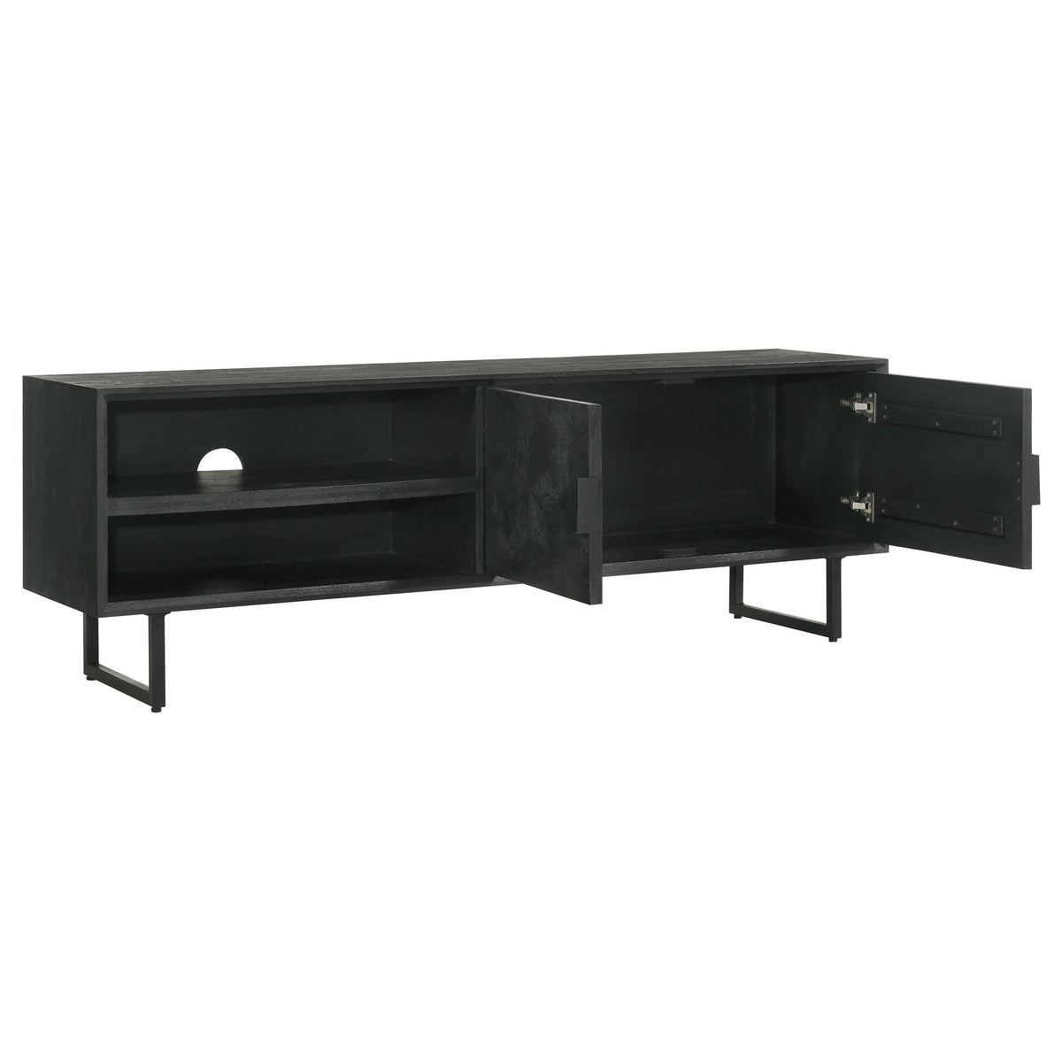 Marsden Tv Stand in Charcoal Black - Coaster Furniture