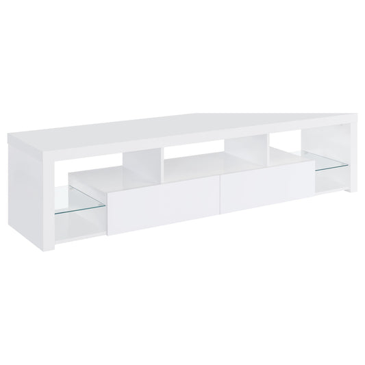 Jude Tv Stand in White High Gloss - Coaster Furniture