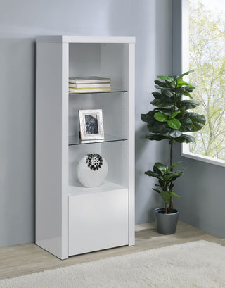 Jude Media Tower in White High Gloss - Coaster Furniture