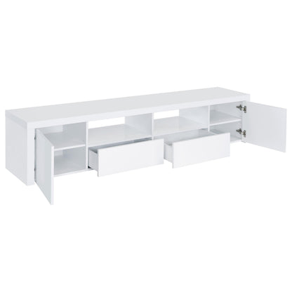 Jude Tv Stand in White High Gloss - Coaster Furniture
