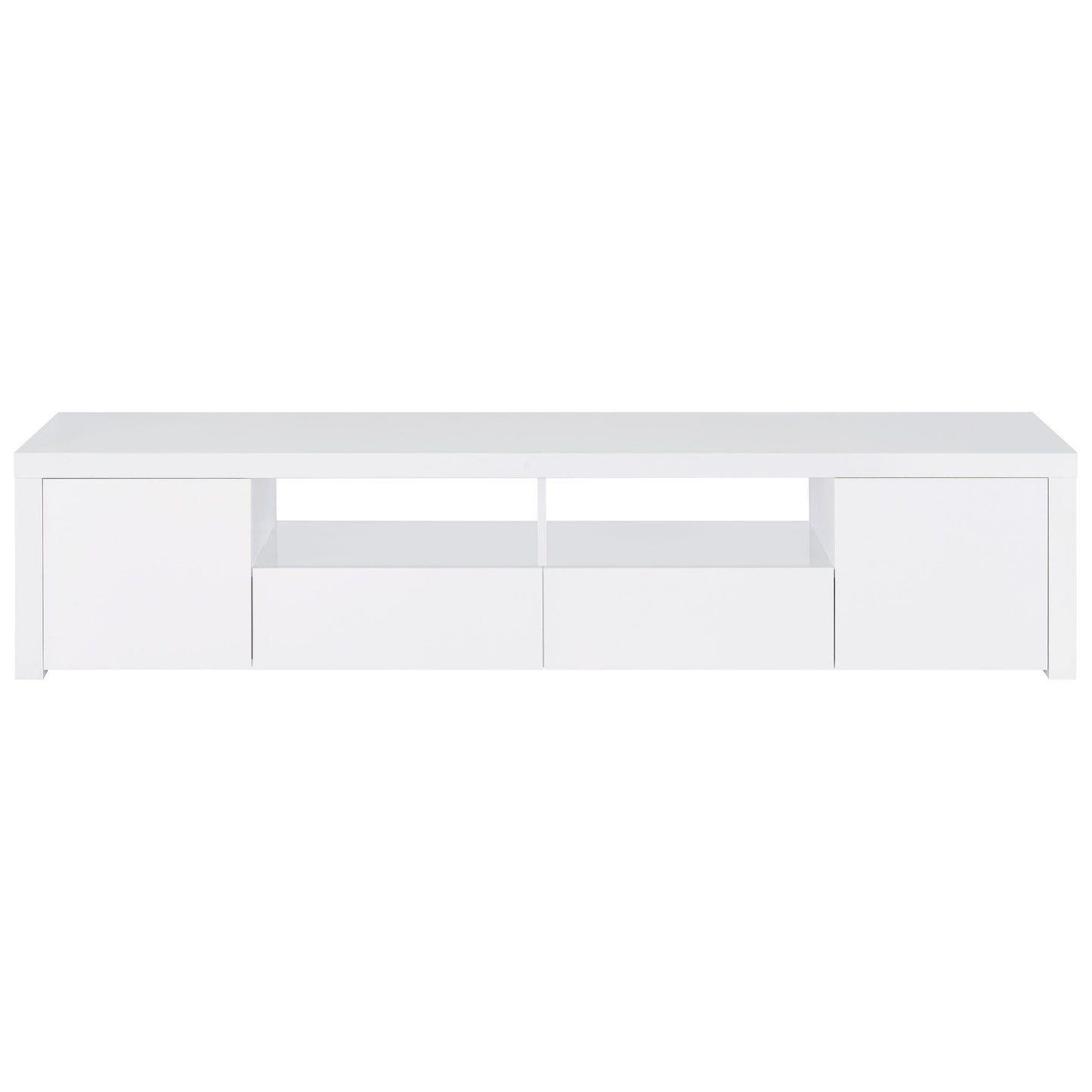 Jude Tv Stand in White High Gloss - Coaster Furniture