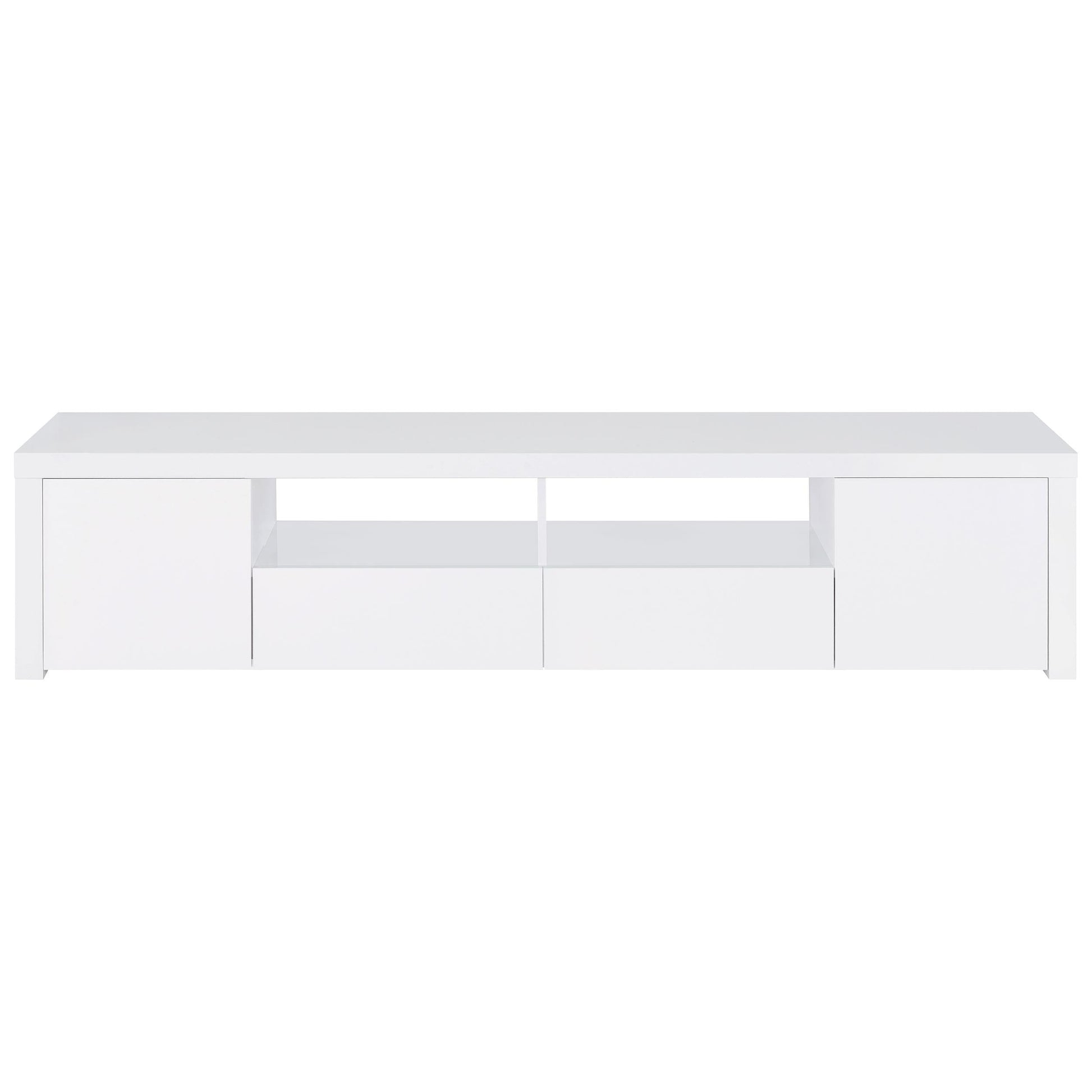 Jude Tv Stand in White High Gloss - Coaster Furniture