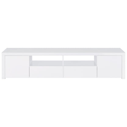 Jude Tv Stand in White High Gloss - Coaster Furniture