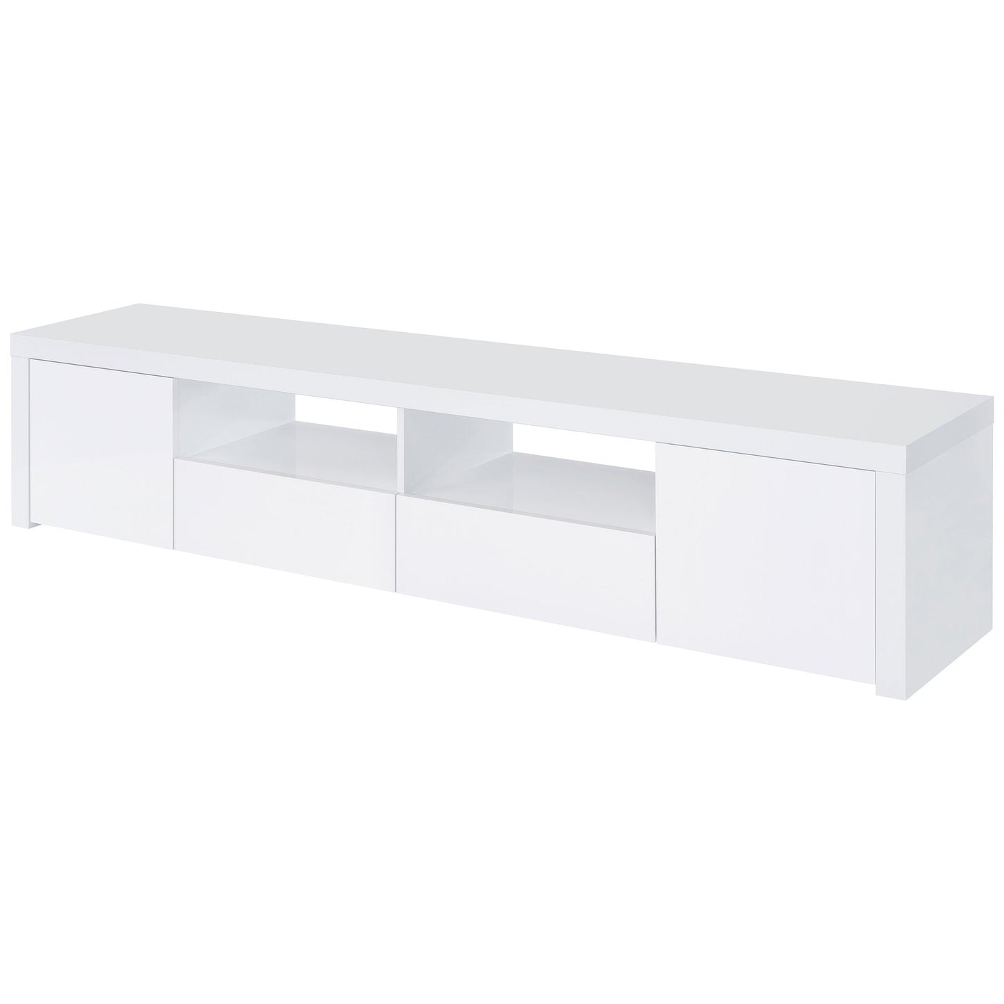 Jude Tv Stand in White High Gloss - Coaster Furniture