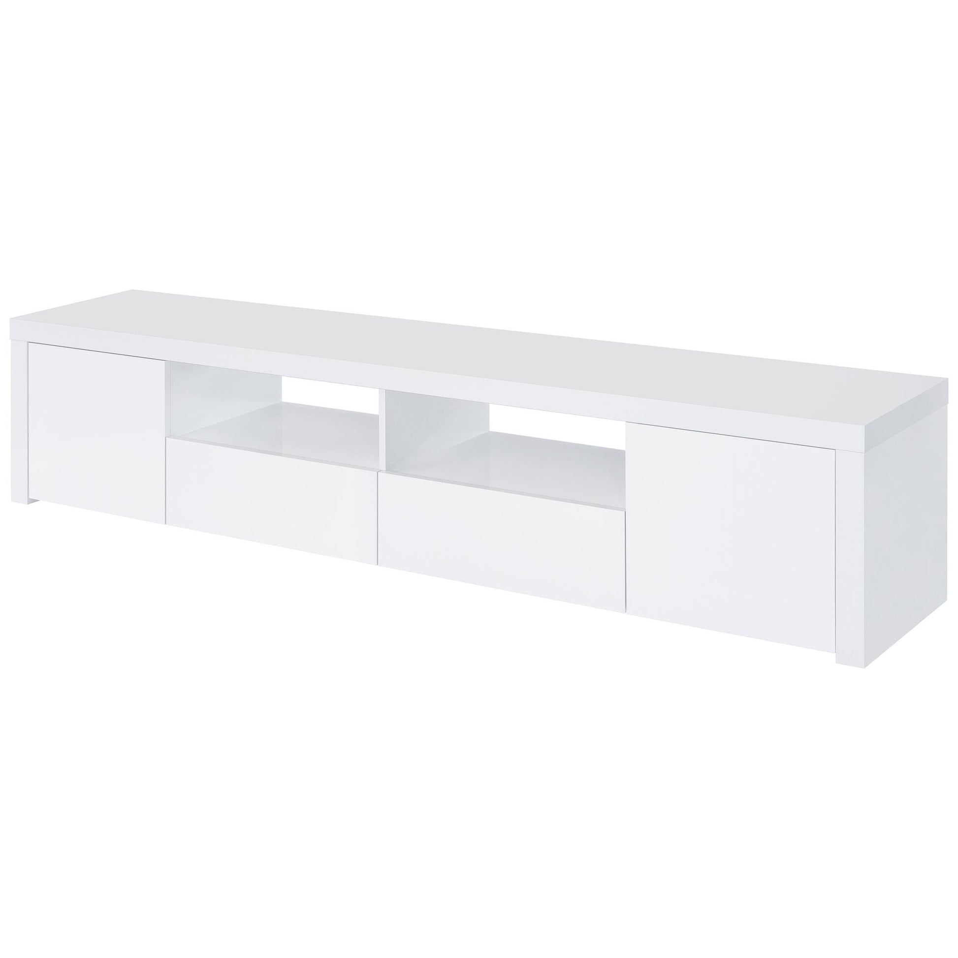 Jude Tv Stand in White High Gloss - Coaster Furniture