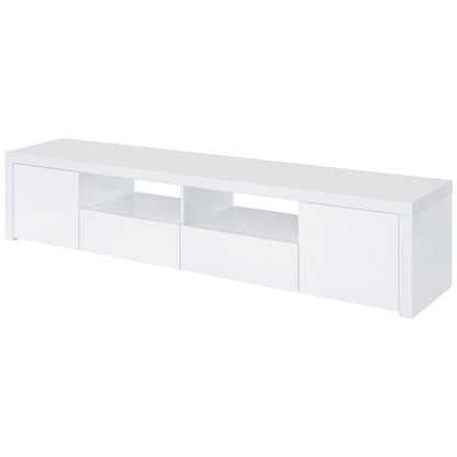 Jude Tv Stand in White High Gloss - Coaster Furniture