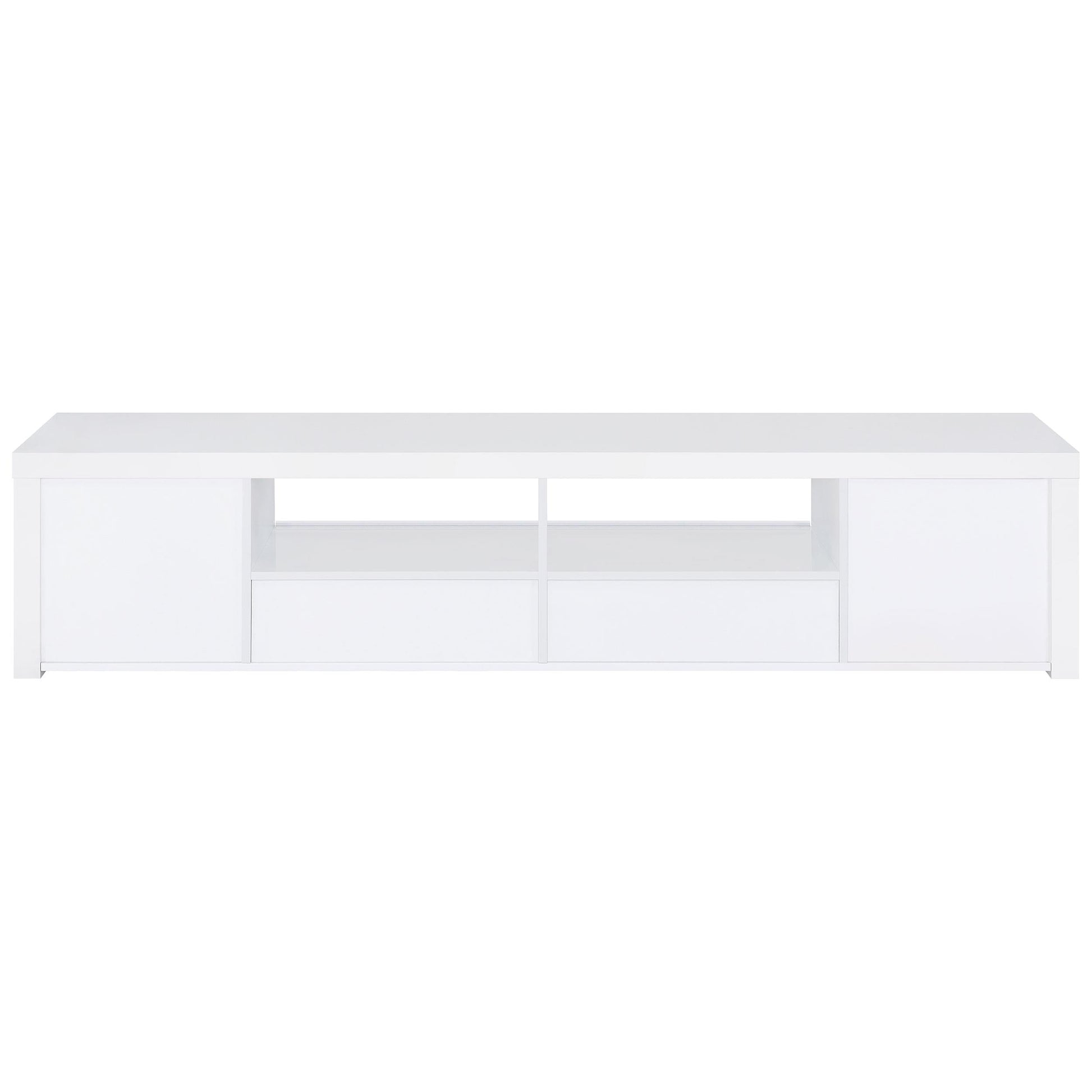 Jude Tv Stand in White High Gloss - Coaster Furniture