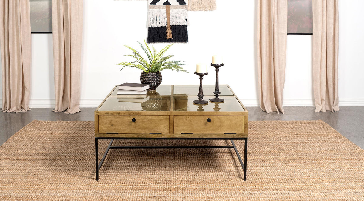 Stephie Coffee Table in Honey Brown - Coaster Furniture