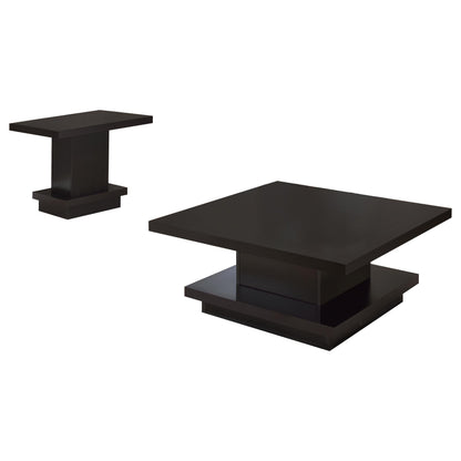 Reston Coffee Table 2-Piece Set in Cappuccino - Coaster Furniture