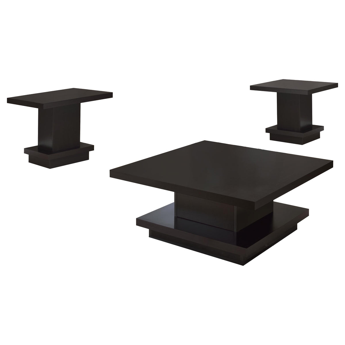 Reston Coffee Table 3-Piece Set in Cappuccino - Coaster Furniture