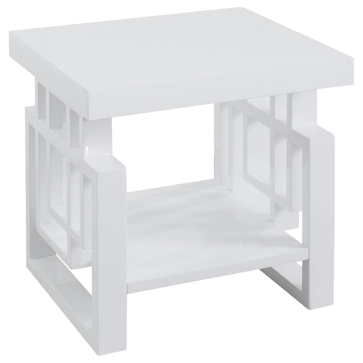 Schmitt End Table in White High Gloss - Coaster Furniture