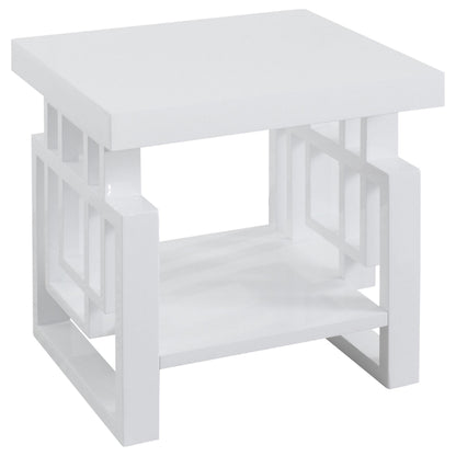 Schmitt End Table in White High Gloss - Coaster Furniture