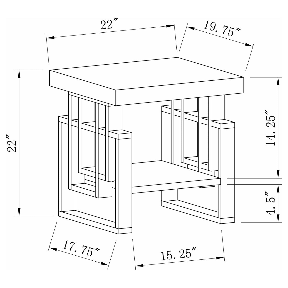Schmitt End Table in White High Gloss - Coaster Furniture