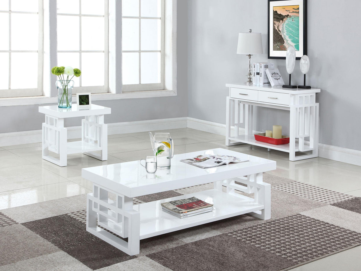 Schmitt End Table in White High Gloss - Coaster Furniture