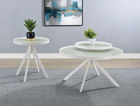 Briggs Coffee Table Set in White - Coaster Furniture