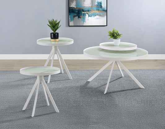 Briggs Coffee Table Set in White - Coaster Furniture
