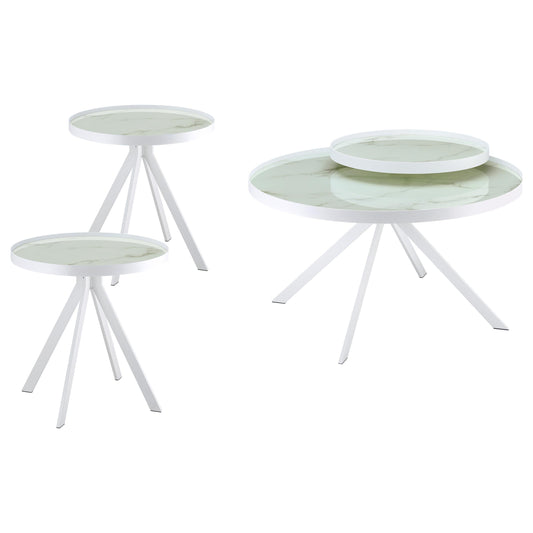 Briggs Coffee Table Set in White - Coaster Furniture