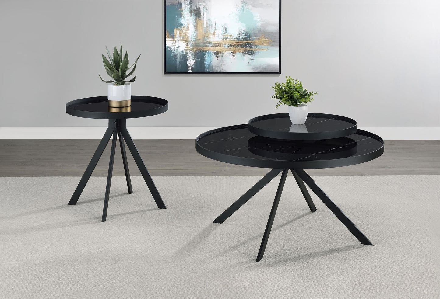 Briggs Coffee Table Set in Black - Coaster Furniture