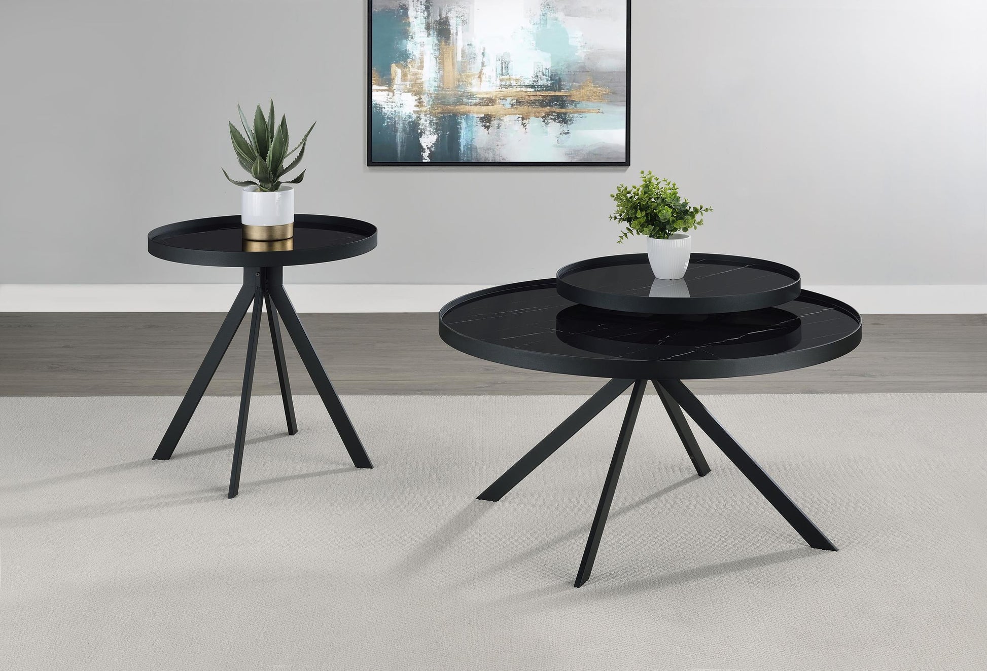 Briggs Coffee Table Set in Black - Coaster Furniture