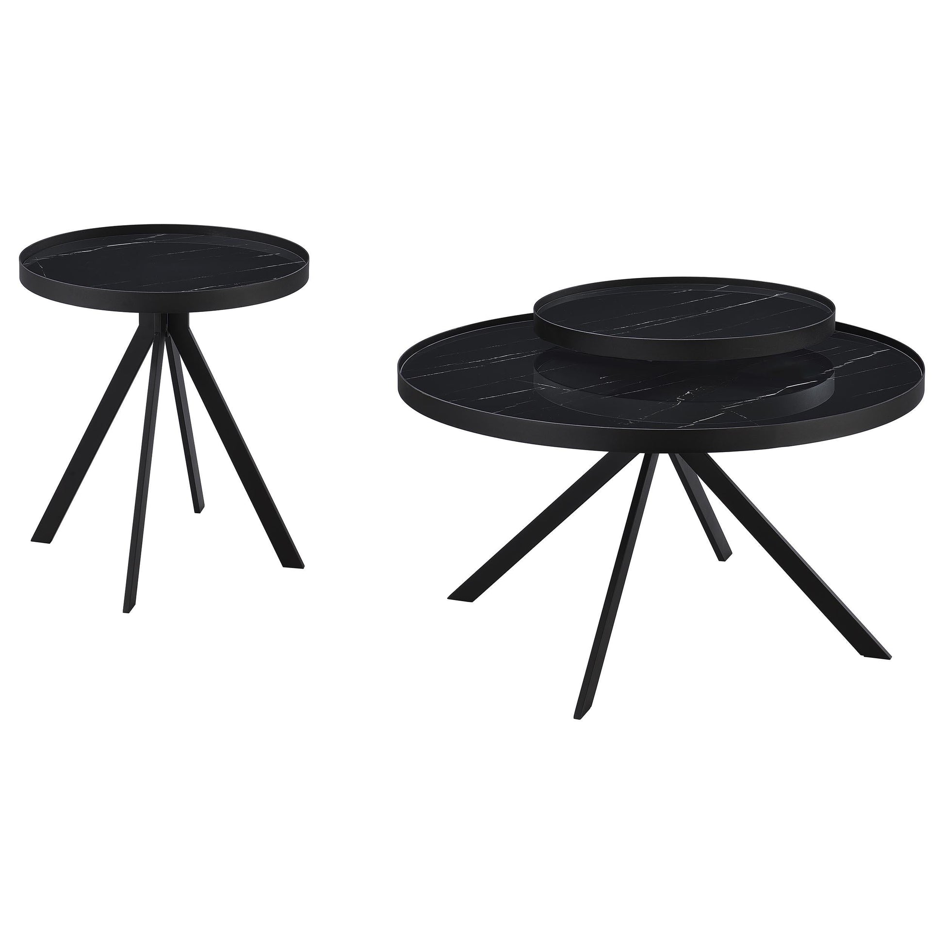 Briggs Coffee Table Set in Black - Coaster Furniture