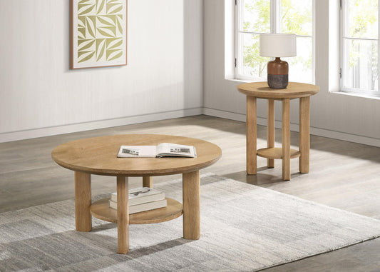 Ottowa Coffee Table Set in Light Oak - Coaster Furniture