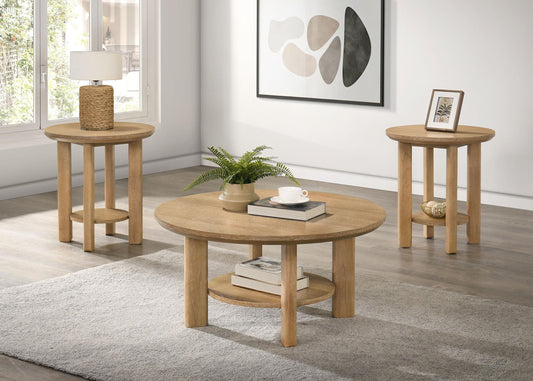 Ottowa Coffee Table Set in Light Oak - Coaster Furniture