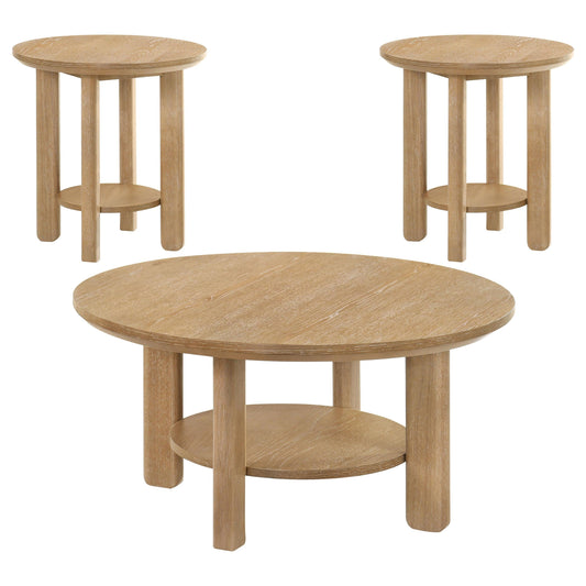 Ottowa Coffee Table Set in Light Oak - Coaster Furniture