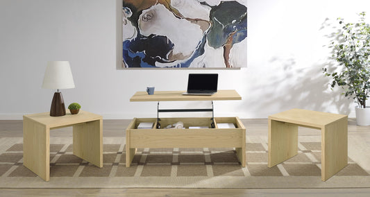 Canoga Coffee Table Set in Light Oak - Coaster Furniture