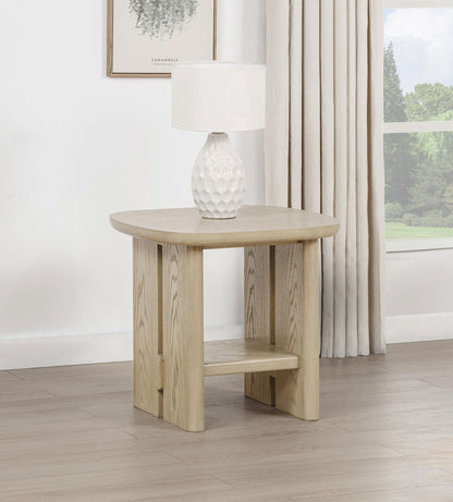 Kailani END &amp; SIDE TABLE in Beige Oak - Coaster Furniture