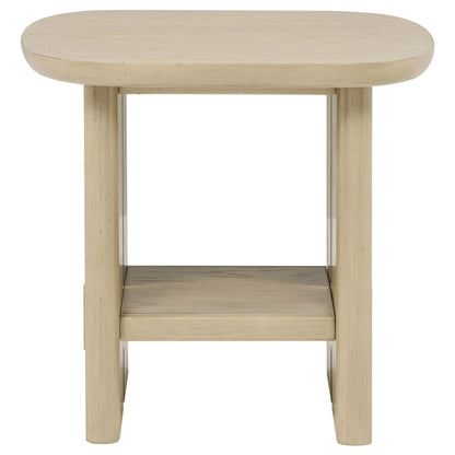 Kailani END &amp; SIDE TABLE in Beige Oak - Coaster Furniture