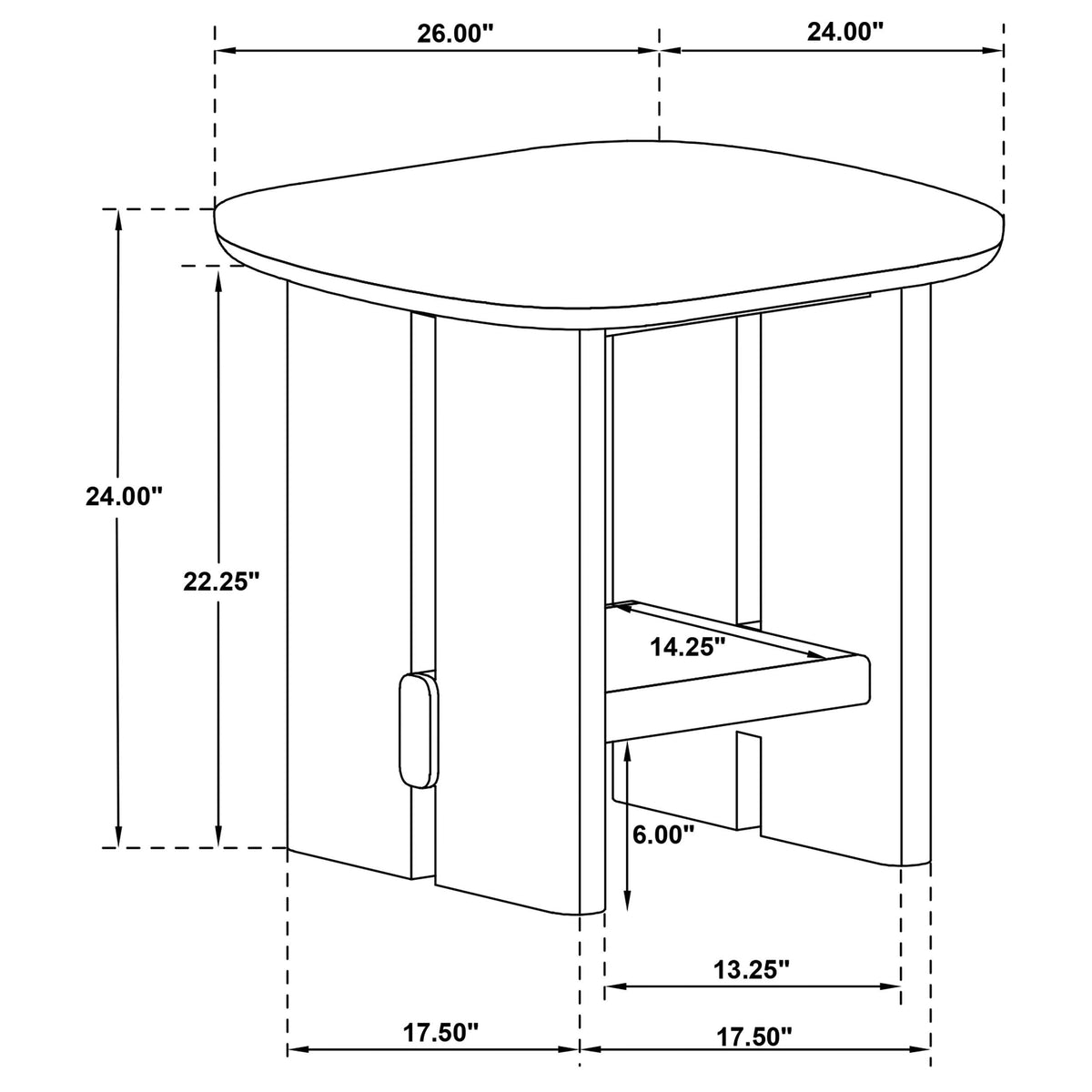 Kailani END &amp; SIDE TABLE in Beige Oak - Coaster Furniture