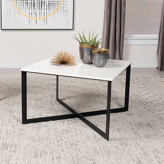 Tobin Coffee Table in White Marble - Coaster Furniture