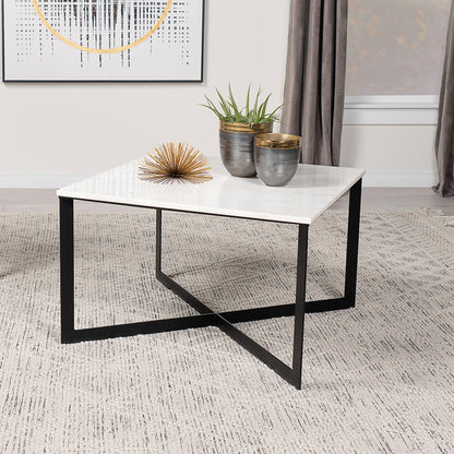 Tobin Coffee Table in White Marble - Coaster Furniture