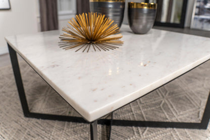 Tobin Coffee Table in White Marble - Coaster Furniture