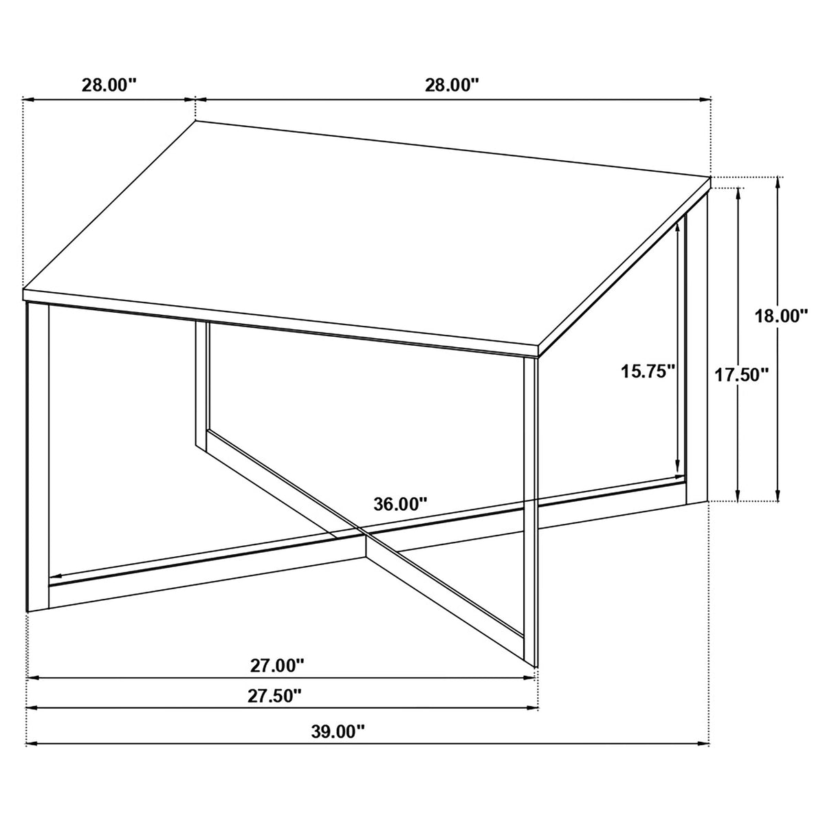 Tobin Coffee Table in White Marble - Coaster Furniture