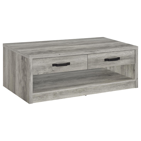 Burke Coffee Table in Grey Driftwood - Coaster Furniture