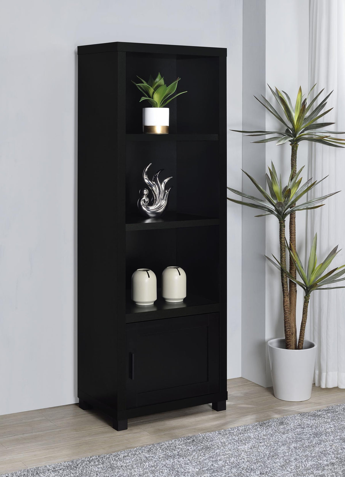 Jupiter Media Tower in Black - Coaster Furniture