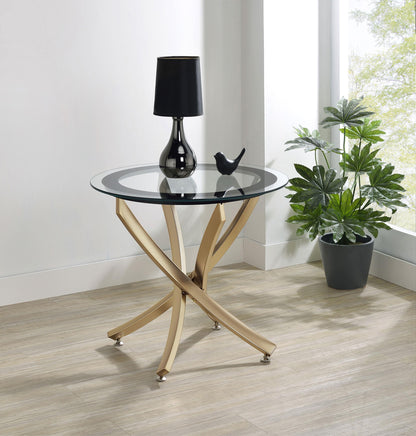 Brooke End Table - Rose Brass