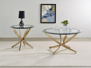 Brooke Coffee Table Set in Rose Brass - Coaster Furniture