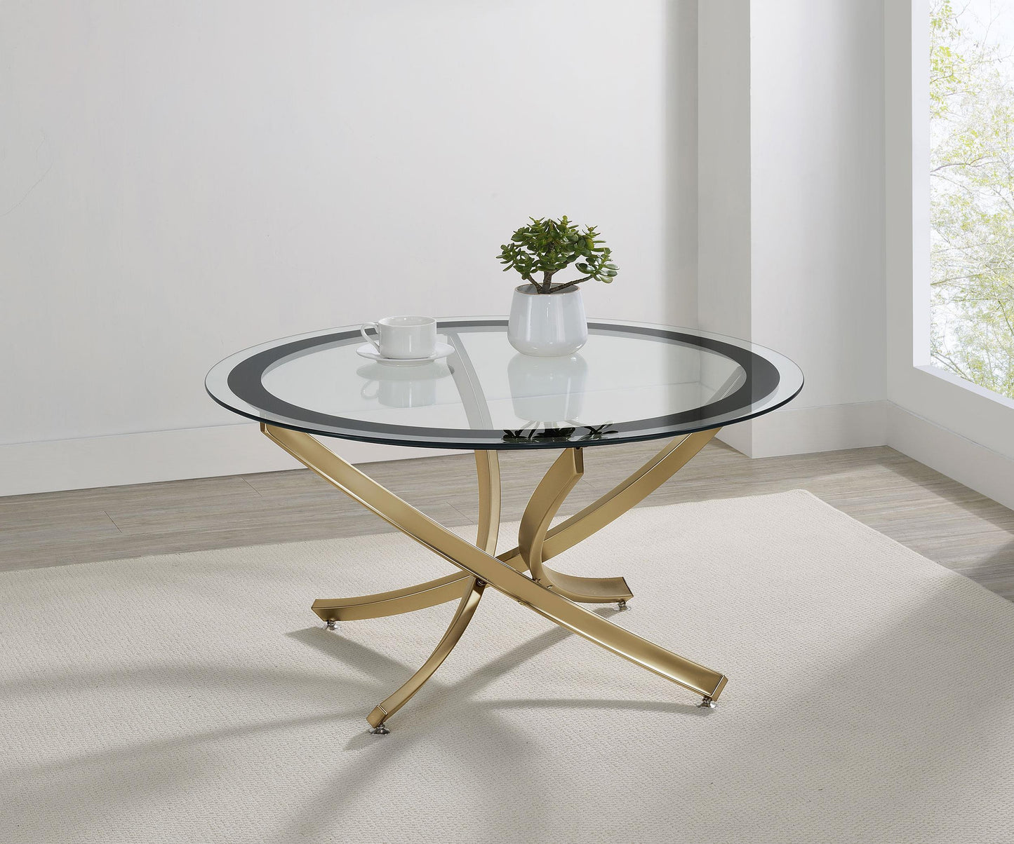 Brooke Coffee Table - Rose Brass