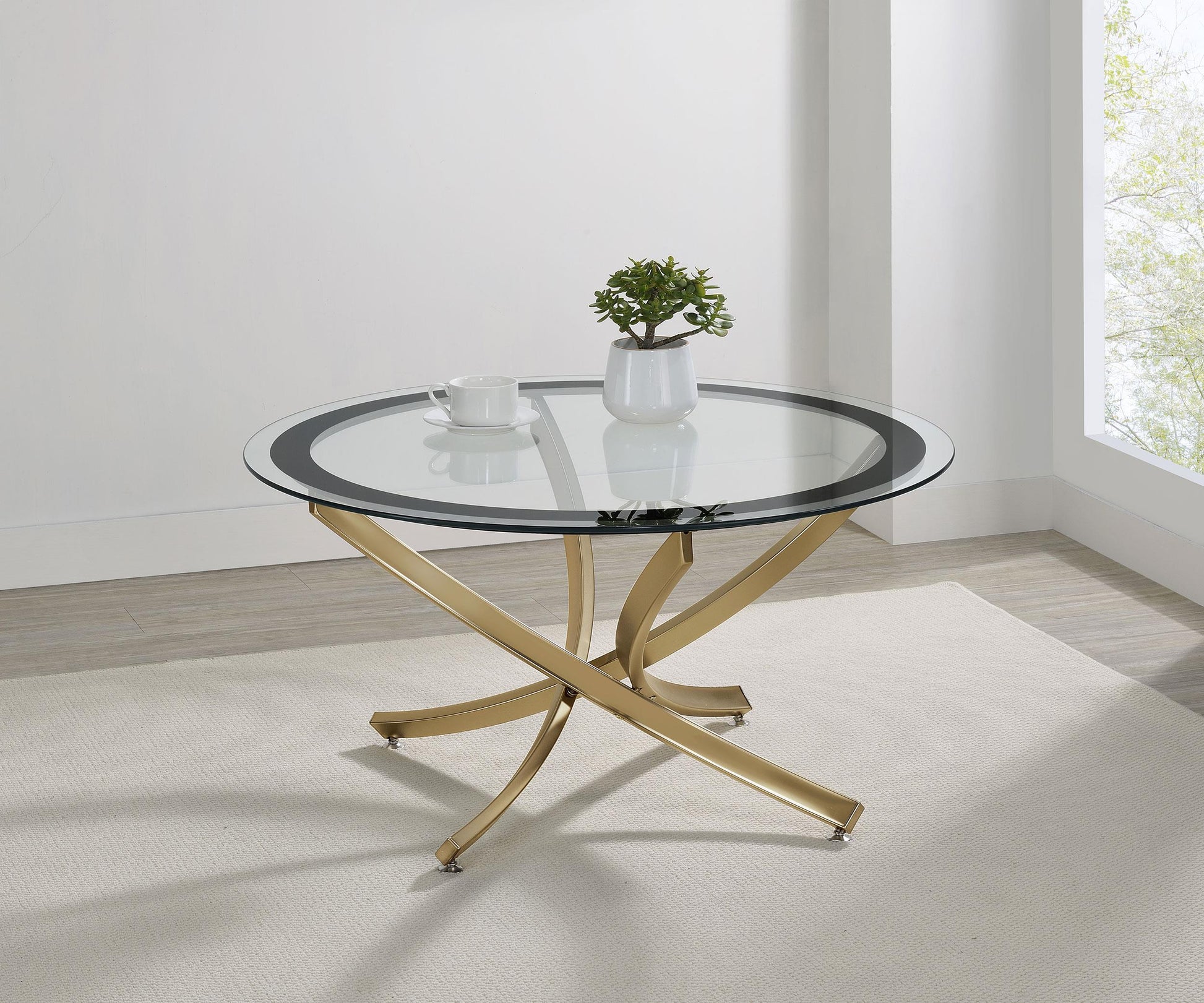 Brooke Coffee Table - Rose Brass