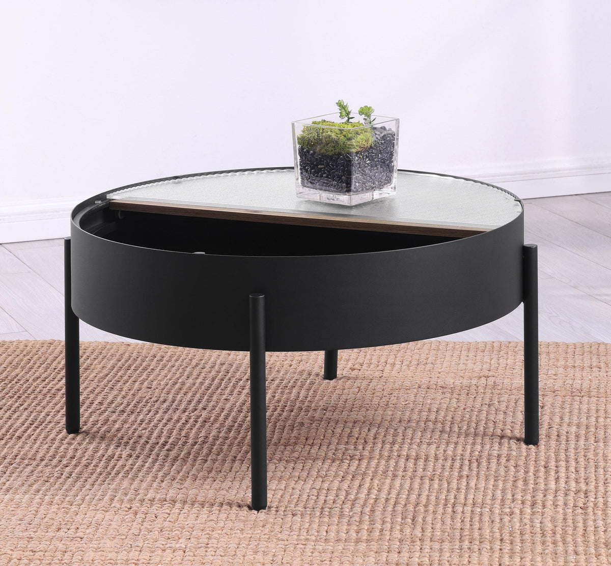 Ozella Coffee Table in Rustic Brown - Coaster Furniture