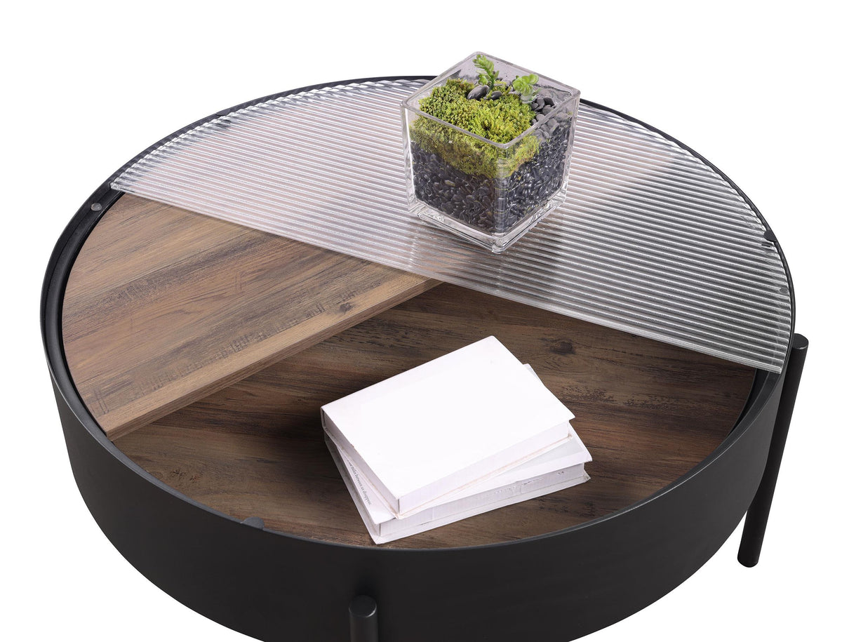 Ozella Coffee Table in Rustic Brown - Coaster Furniture