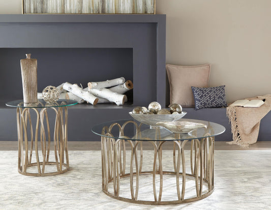 Monett Coffee Table 2-Piece Set in Chocolate Chrome - Coaster Furniture