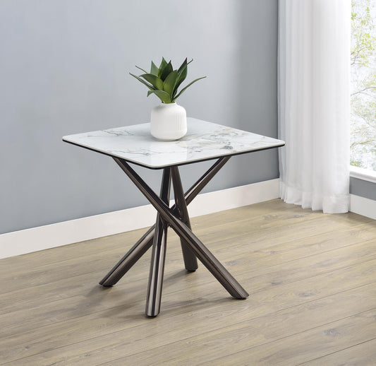 Carvell End Table in Mirage White - Coaster Furniture