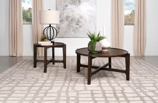 Cota Coffee Table 2-Piece Set in Dark Brown - Coaster Furniture